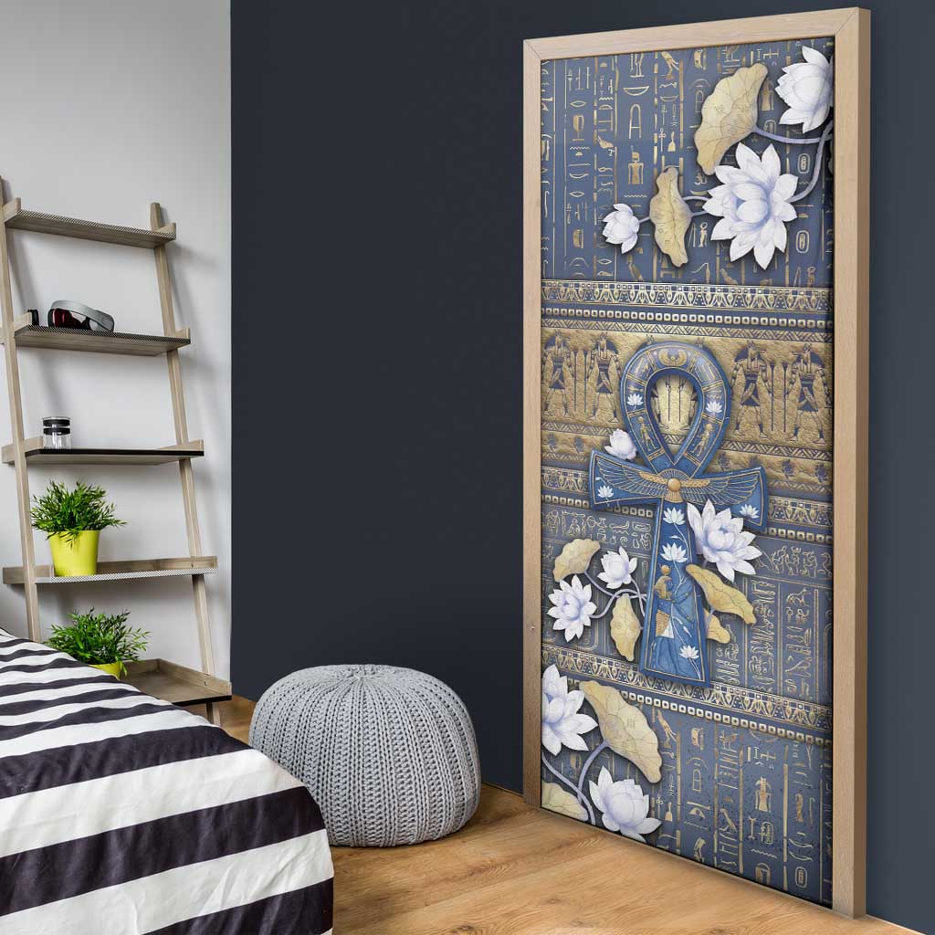 Ankh Egypt Door Cover Egyptian Lotus Flowers
