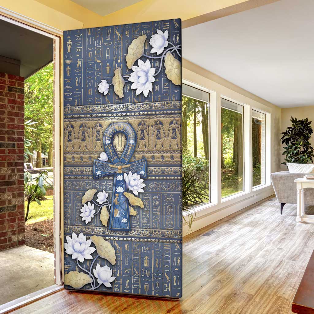 Ankh Egypt Door Cover Egyptian Lotus Flowers