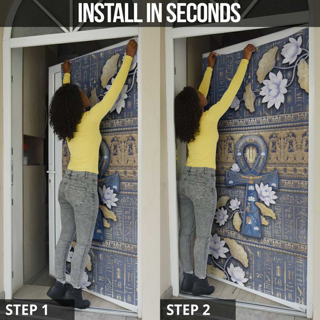 Ankh Egypt Door Cover Egyptian Lotus Flowers