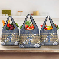 Ankh Egypt Grocery Bag Egyptian Lotus Flowers