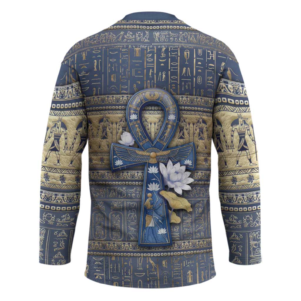 Ankh Egypt Hockey Jersey Egyptian Lotus Flowers