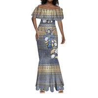 Ankh Egypt Mermaid Dress Egyptian Lotus Flowers
