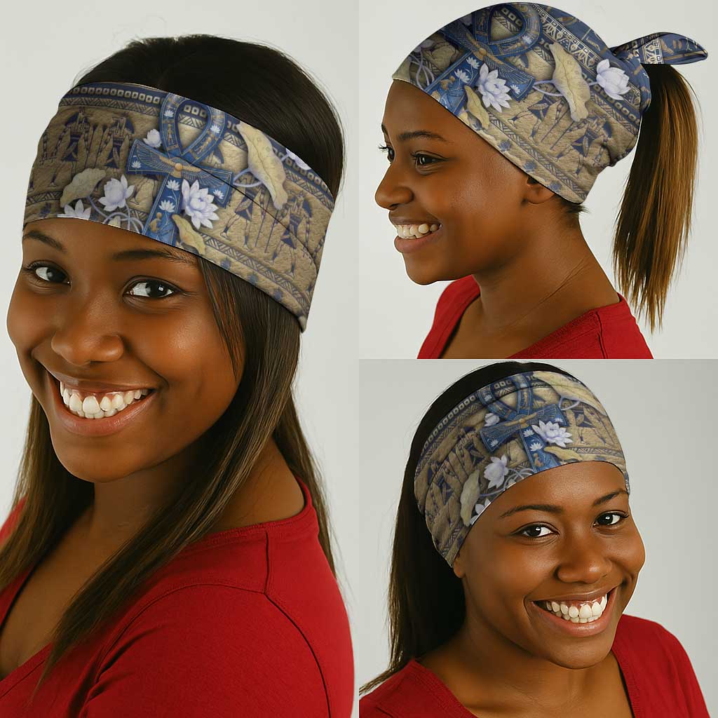 Ankh Egypt Neck Gaiter Egyptian Lotus Flowers