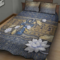 Ankh Egypt Quilt Bed Set Egyptian Lotus Flowers
