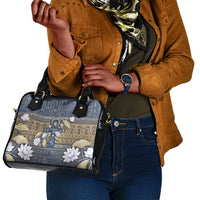 Ankh Egypt Shoulder Handbag Egyptian Lotus Flowers