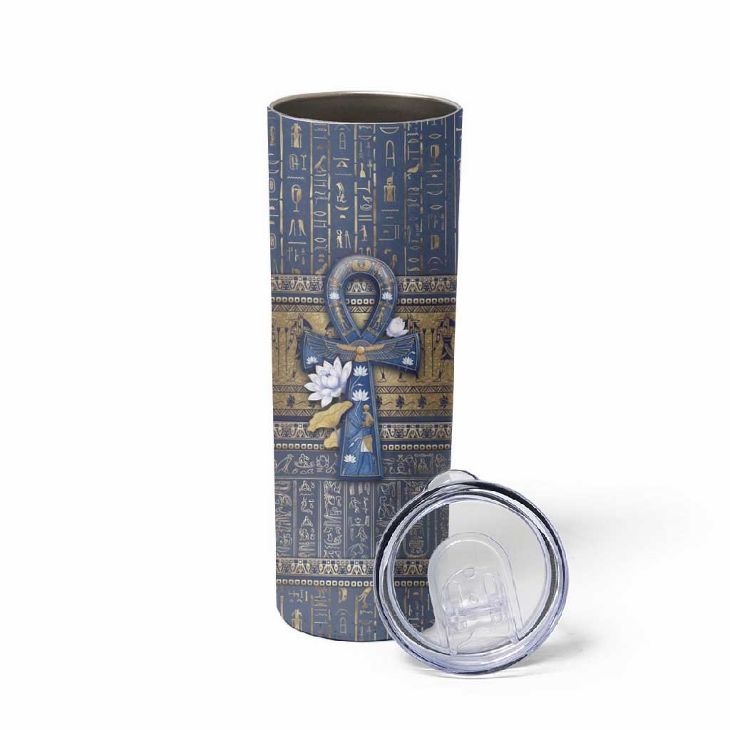 Ankh Egypt Skinny Tumbler Egyptian Lotus Flowers