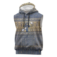 Ankh Egypt Sleeveless Hoodie Egyptian Lotus Flowers