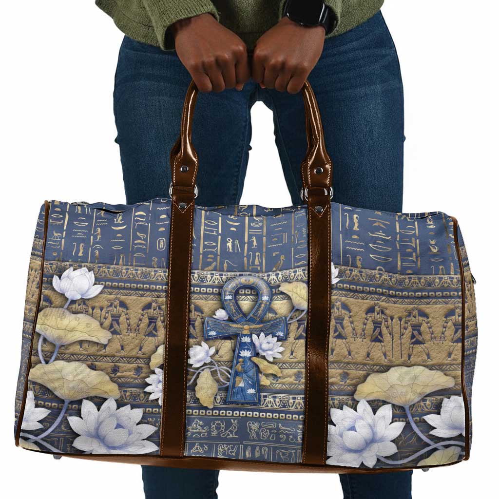 Ankh Egypt Travel Bag Egyptian Lotus Flowers
