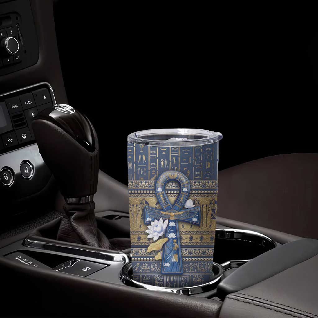 Ankh Egypt Tumbler Cup Egyptian Lotus Flowers