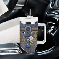 Ankh Egypt Tumbler With Handle Egyptian Lotus Flowers