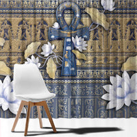 Ankh Egypt Window Curtain Egyptian Lotus Flowers