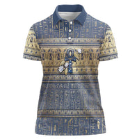 Ankh Egypt Women Polo Shirt Egyptian Lotus Flowers
