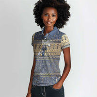 Ankh Egypt Women Polo Shirt Egyptian Lotus Flowers