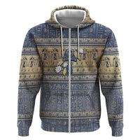 Ankh Egypt Zip Hoodie Egyptian Lotus Flowers