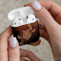 Wolf Native American AirPods Case Tribal Geometric Earth Tone