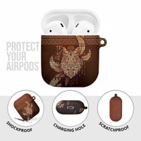 Wolf Native American AirPods Case Tribal Geometric Earth Tone