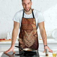 Wolf Native American Apron Tribal Geometric Earth Tone