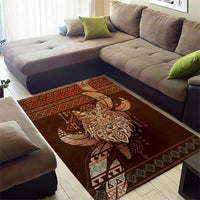Wolf Native American Area Rug Tribal Geometric Earth Tone
