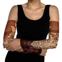 Personalized Wolf Native American Arm Sleeves Tribal Geometric Earth Tone