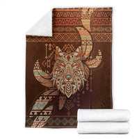 Wolf Native American Blanket Tribal Geometric Earth Tone