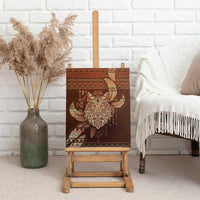 Wolf Native American Canvas Wall Art Tribal Geometric Earth Tone