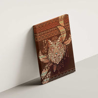 Wolf Native American Canvas Wall Art Tribal Geometric Earth Tone