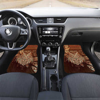 Personalized Wolf Native American Car Mats Tribal Geometric Earth Tone
