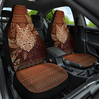 Wolf Native American Car Seat Cover Tribal Geometric Earth Tone
