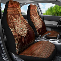 Wolf Native American Car Seat Cover Tribal Geometric Earth Tone