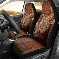 Wolf Native American Car Seat Cover Tribal Geometric Earth Tone