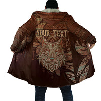 Personalized Wolf Native American Cloak Tribal Geometric Earth Tone
