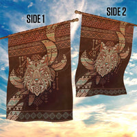 Wolf Native American Garden Flag Tribal Geometric Earth Tone