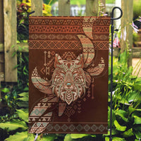 Wolf Native American Garden Flag Tribal Geometric Earth Tone