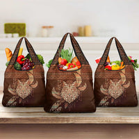 Wolf Native American Grocery Bag Tribal Geometric Earth Tone