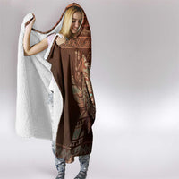 Wolf Native American Hooded Blanket Tribal Geometric Earth Tone