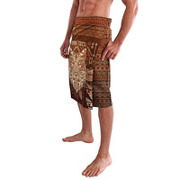 Personalized Wolf Native American Lavalava Tribal Geometric Earth Tone