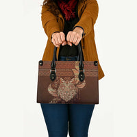 Wolf Native American Leather Bag Tribal Geometric Earth Tone