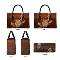 Wolf Native American Leather Bag Tribal Geometric Earth Tone