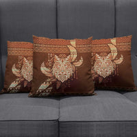 Wolf Native American Pillow Cover Tribal Geometric Earth Tone