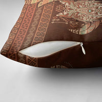 Wolf Native American Pillow Cover Tribal Geometric Earth Tone