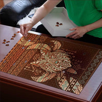 Wolf Native American Puzzle Tribal Geometric Earth Tone