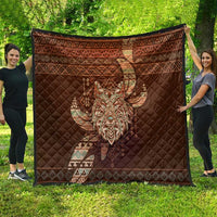 Wolf Native American Quilt Tribal Geometric Earth Tone