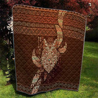 Wolf Native American Quilt Tribal Geometric Earth Tone