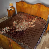 Wolf Native American Quilt Tribal Geometric Earth Tone