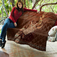 Wolf Native American Quilt Tribal Geometric Earth Tone