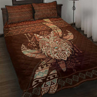 Wolf Native American Quilt Bed Set Tribal Geometric Earth Tone