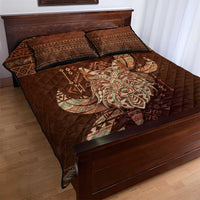 Wolf Native American Quilt Bed Set Tribal Geometric Earth Tone