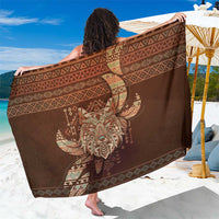 Wolf Native American Sarong Tribal Geometric Earth Tone