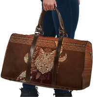 Wolf Native American Travel Bag Tribal Geometric Earth Tone