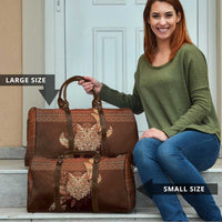 Wolf Native American Travel Bag Tribal Geometric Earth Tone